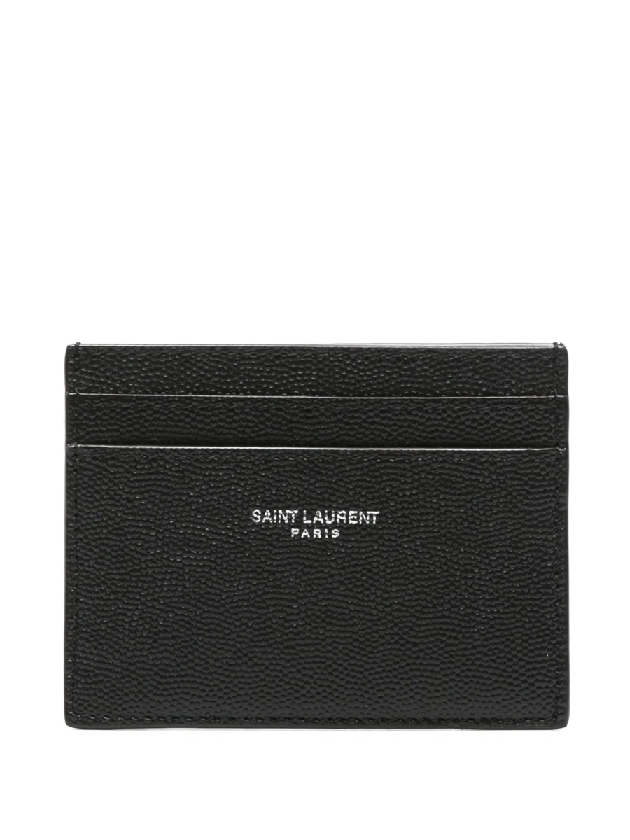 Portofele Card holder with Logo Embossed in Black Leather for Men - Img 5