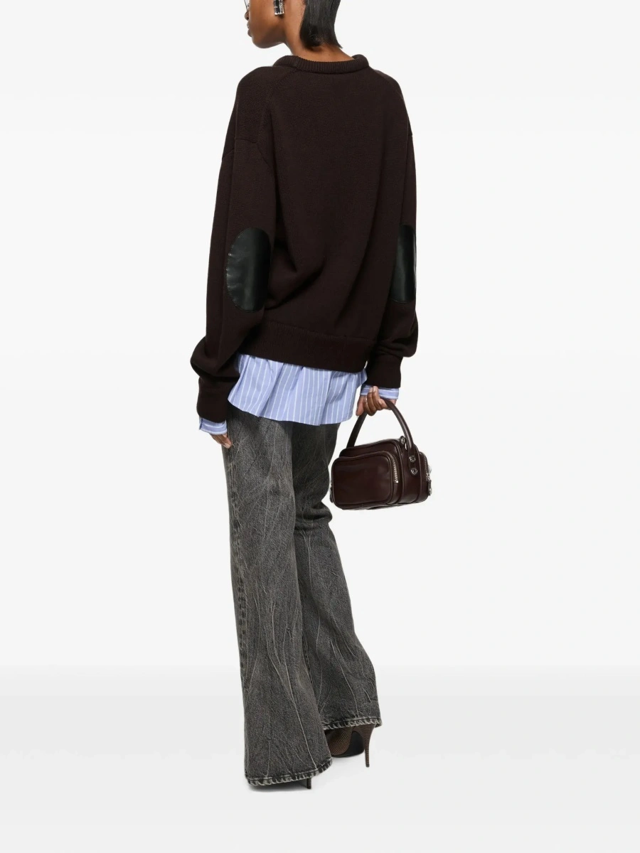 Pulover Acne Studios maro din lana si bumbac - Img 5
