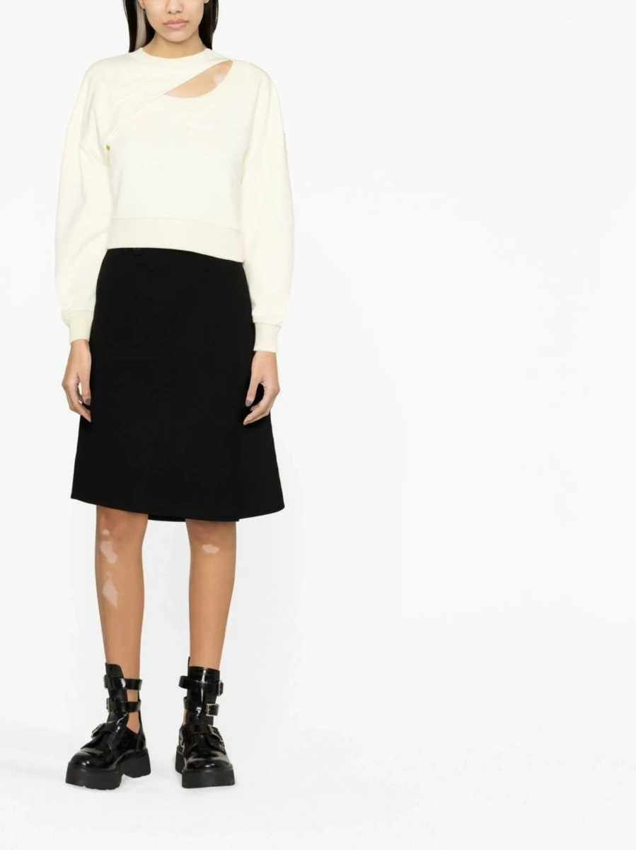 Pulover Alexander McQueen galben din vascoza si bumbac - Img 2
