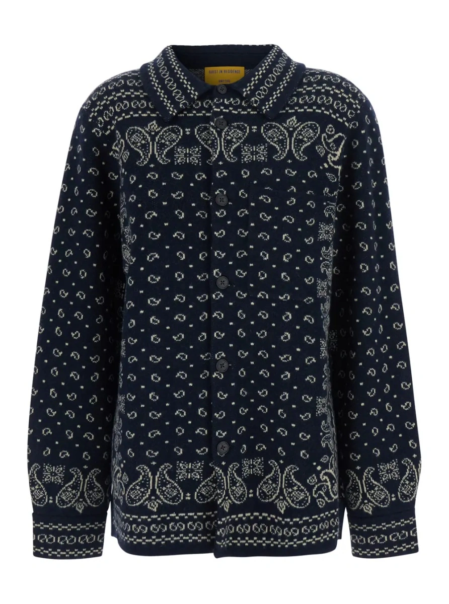 Pulover Blue Classic collar sweater with all-over pattern in wool blend woman - Img 3