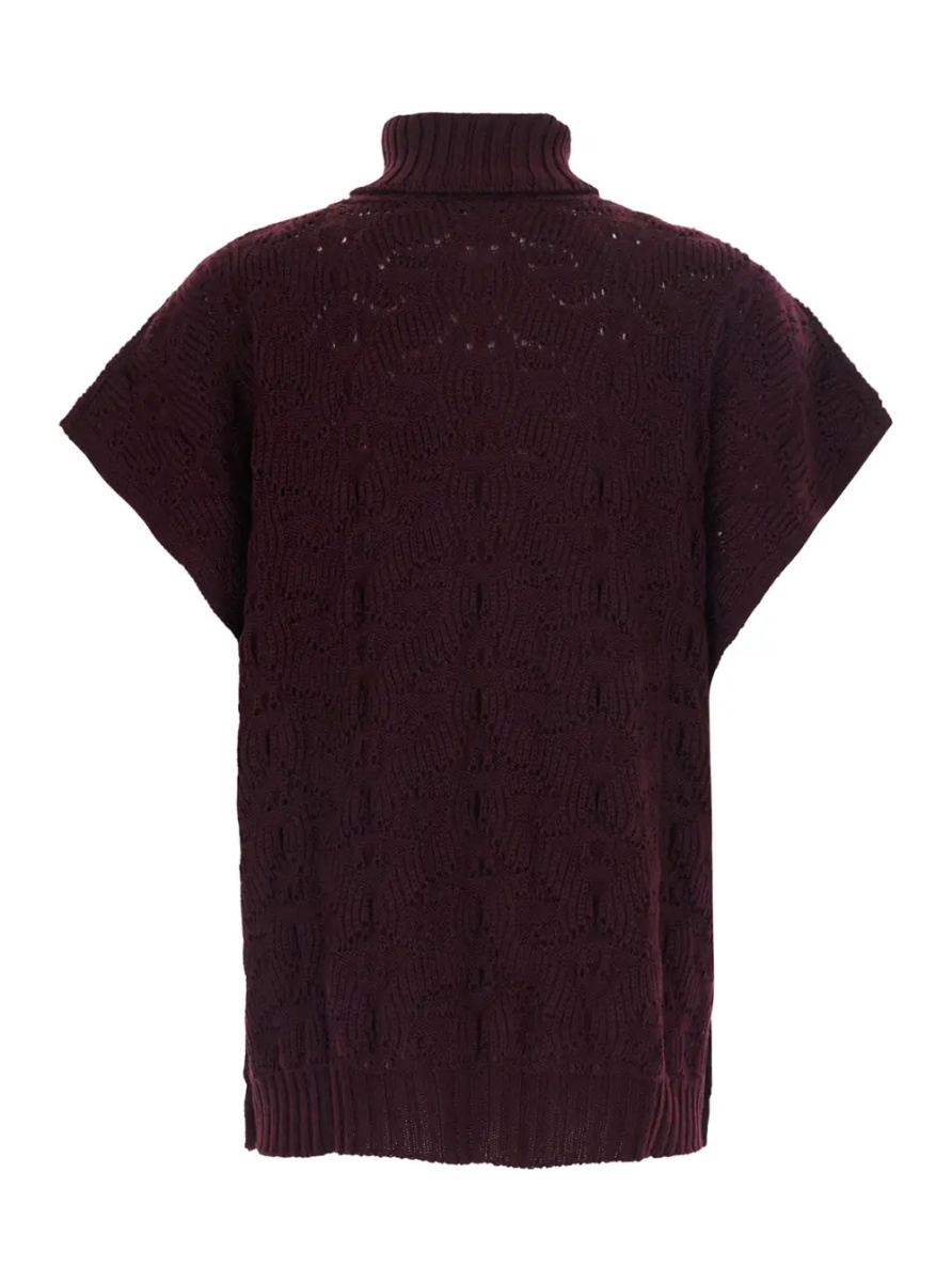 Pulover Brown High-neck sweater with wide short sleeves in Blend wool women - Img 2