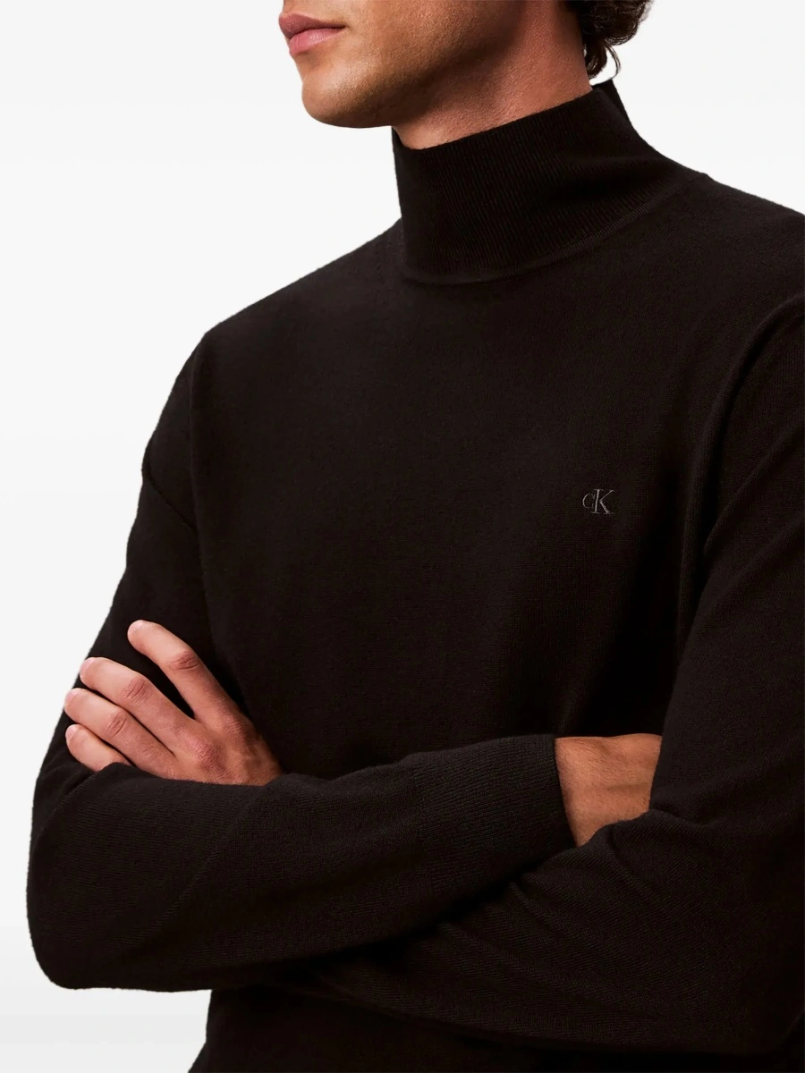 Pulover Calvin Klein negru din lana - Img 7