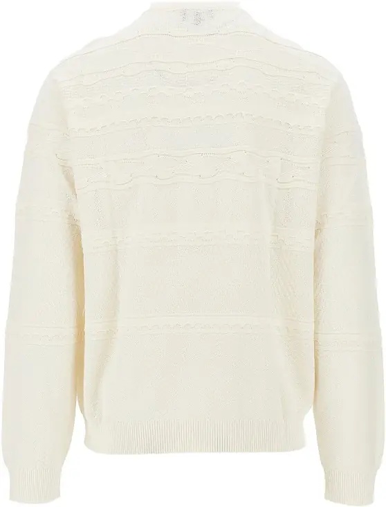 Pulover Cotton-blend Henley collar sweater - Img 3