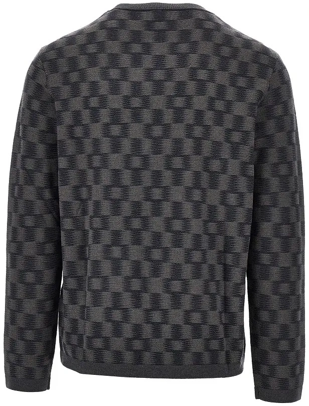 Pulover Emporio Armani multicolor din lana virgina - Img 3