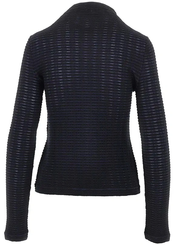 Pulover Emporio Armani negru din jacquard si jerse - Img 3