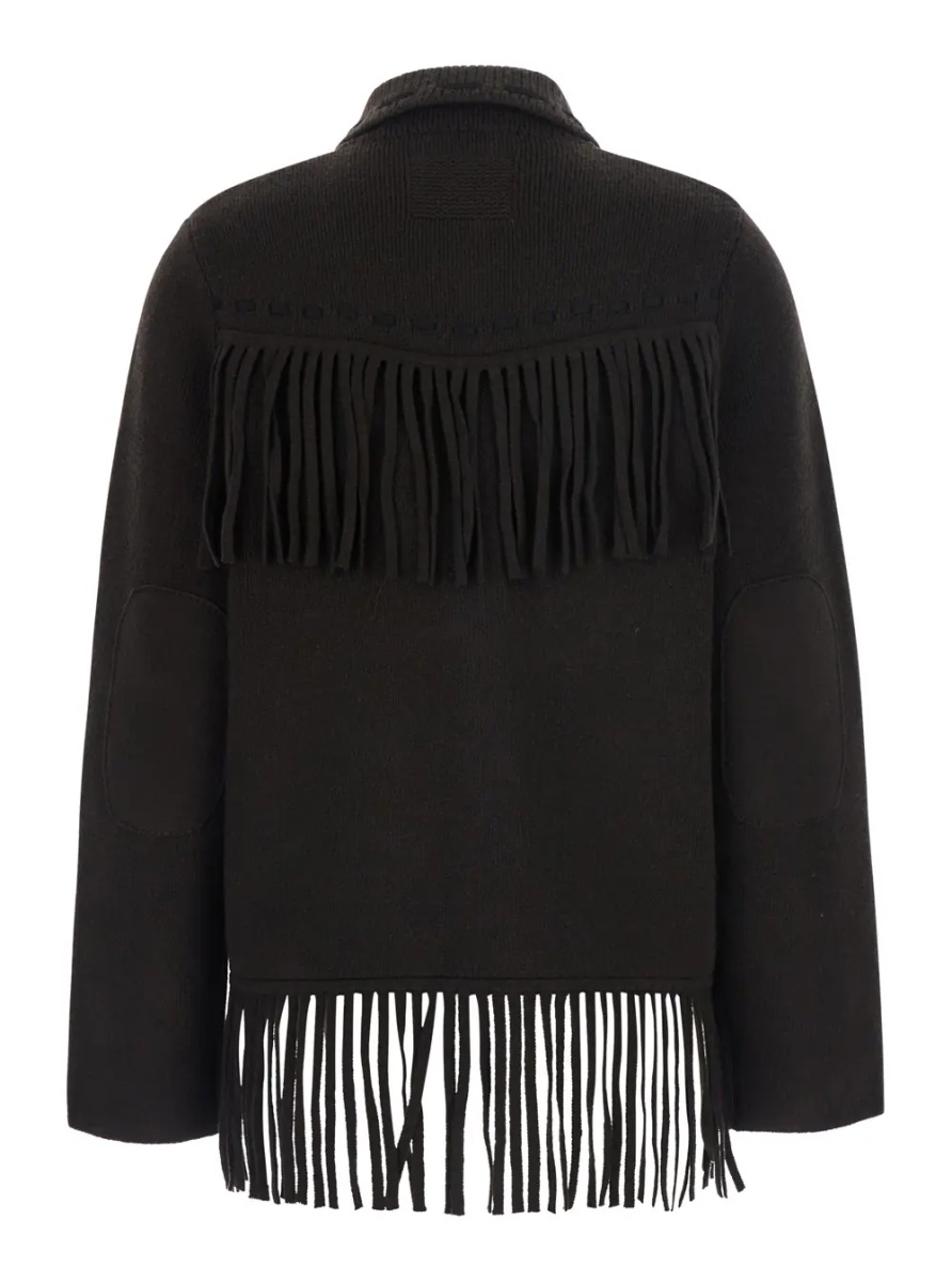 Pulover Fringed Brown Jacket with Western Leather Details for Women - Img 2