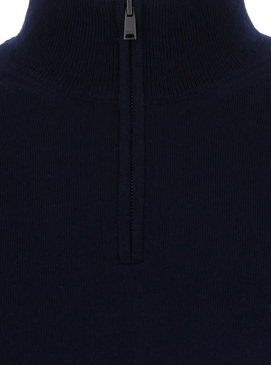 Pulover Hugo Boss albastru din lana - Img 3