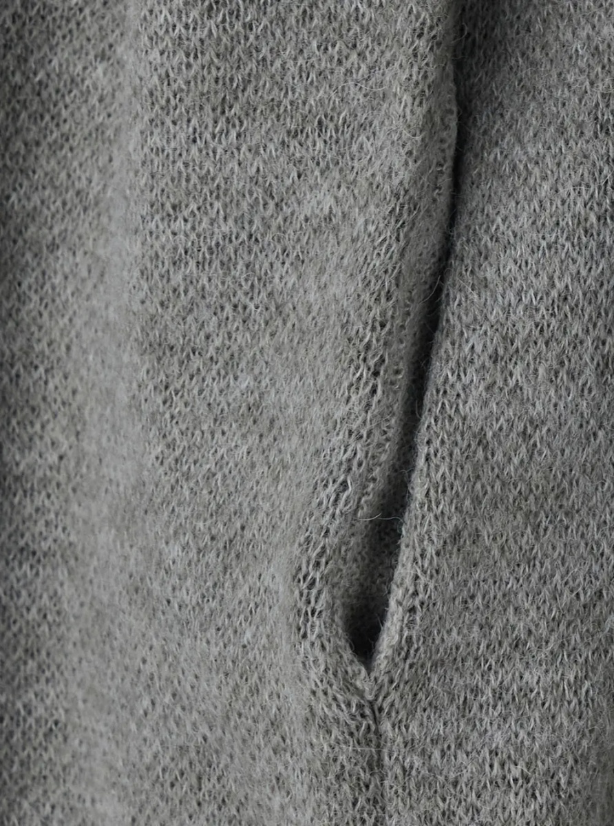Pulover INSIDE OUT ARGYLE ZIP-UP with high collar and long sleeves in acrylic nylon wool and alpaca gray unisex - Img 2