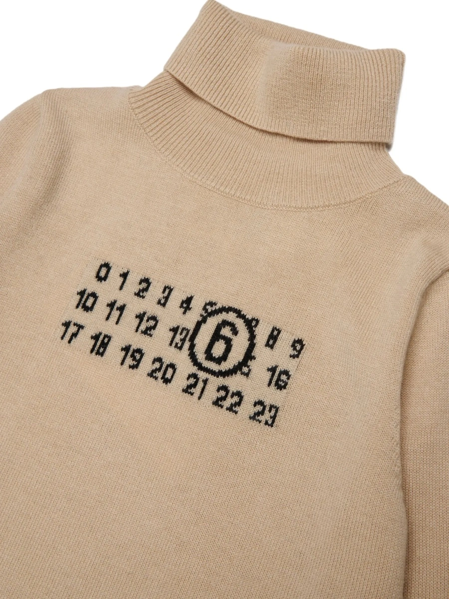Pulover MM6 MAISON MARGIELA KIDS bej din lana - Img 5