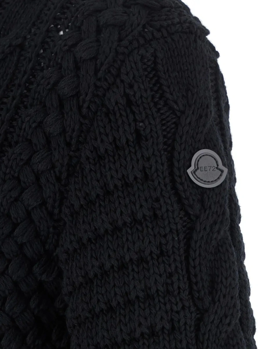Pulover Moncler Genius negru din lana merinos - Img 3