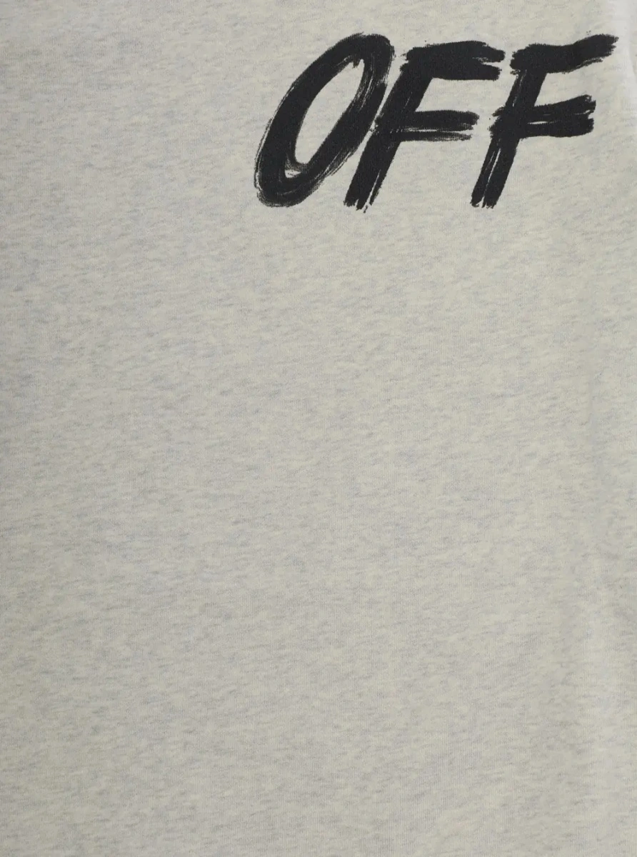 Pulover Off-White gri din bumbac - Img 3