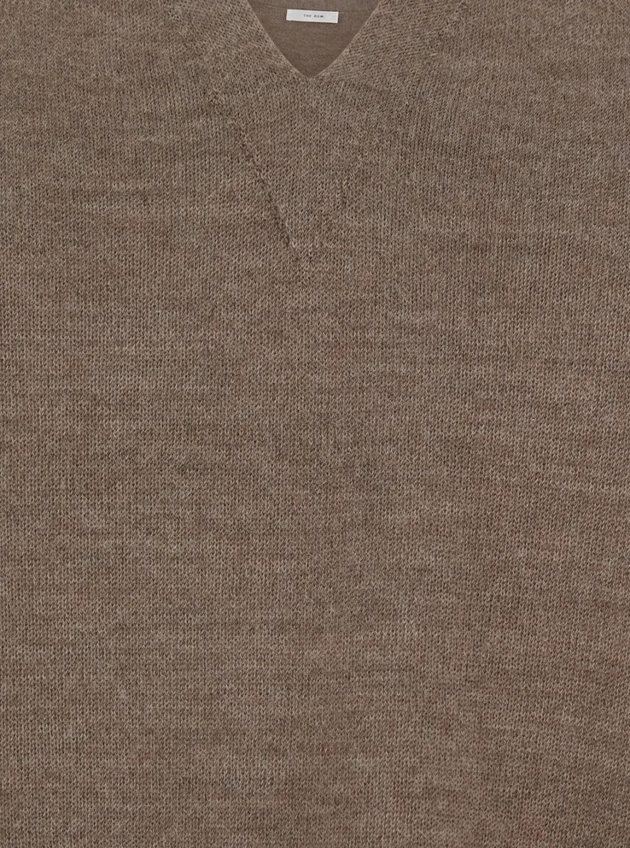 Pulover 'POESIS' brown Sweater with V-neck and long sleeves in cashmere women - Img 3
