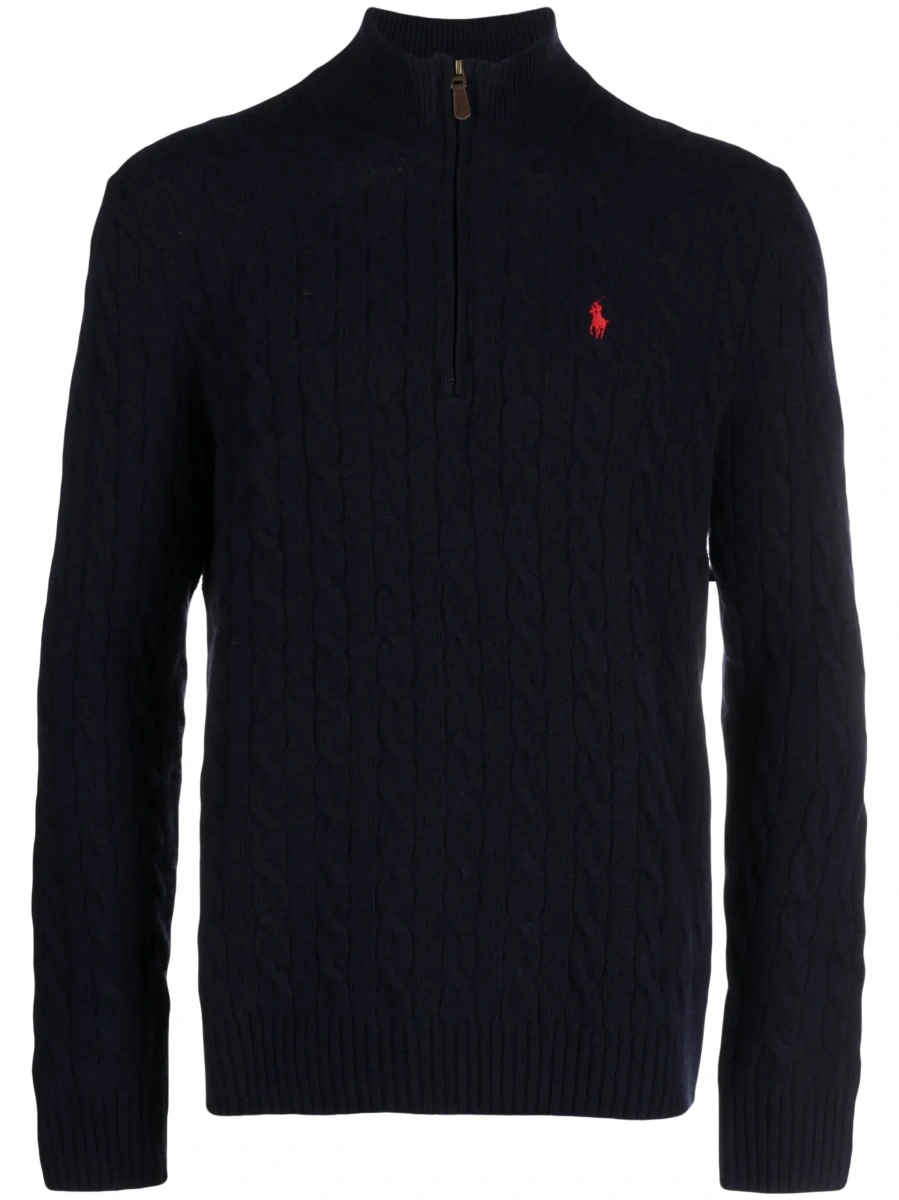 Pulover Ralph Lauren albastru din lana si casmir - Img 8