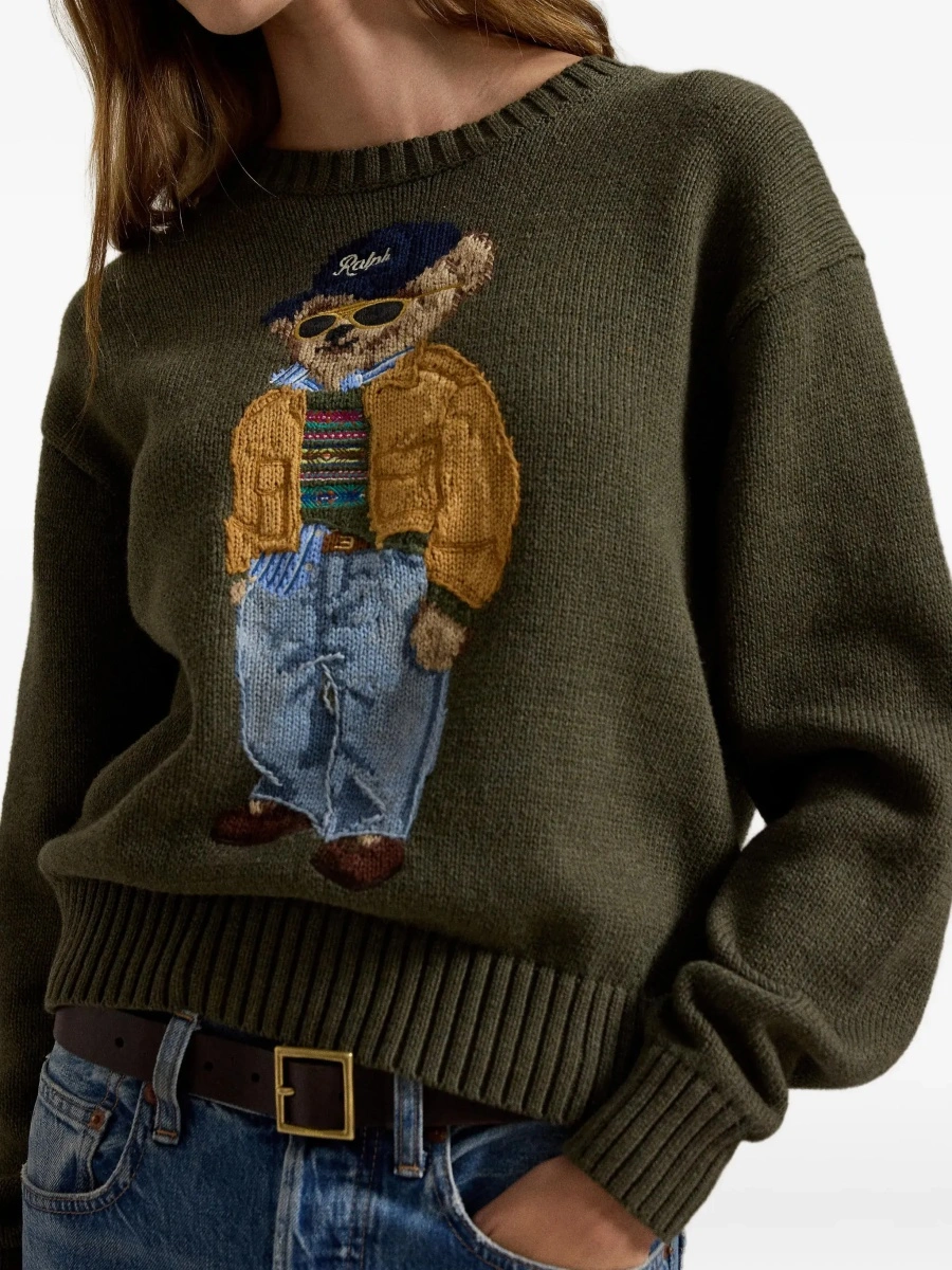 Pulover Ralph Lauren verde din lana si casmir - Img 7