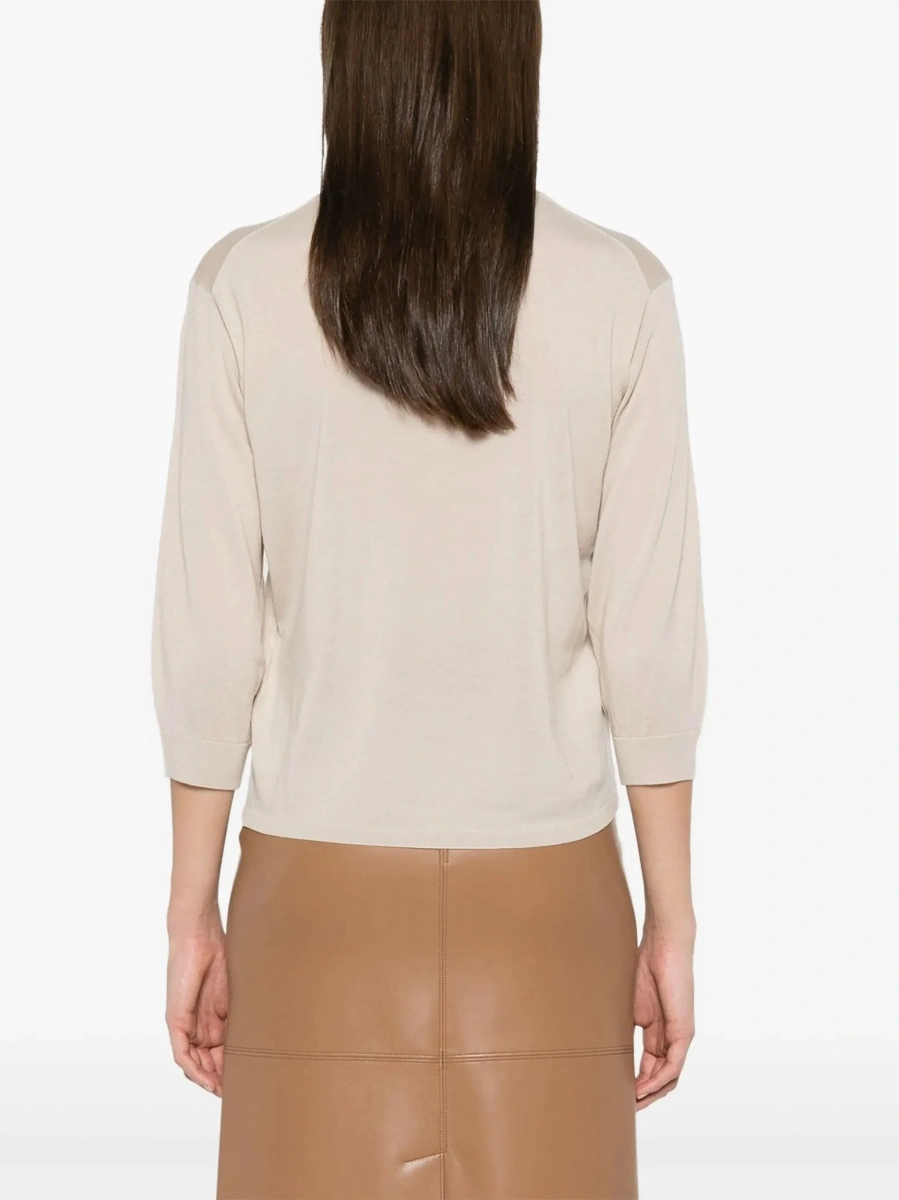 Pulover 'S MAXMARA bej din lana virgina - Img 6