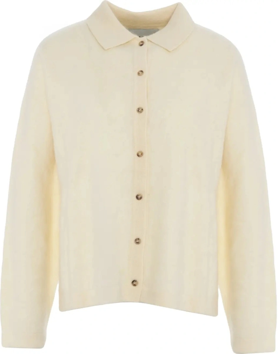 Pulover Soft Goat alb din casmir 'Brushed' - Img 2
