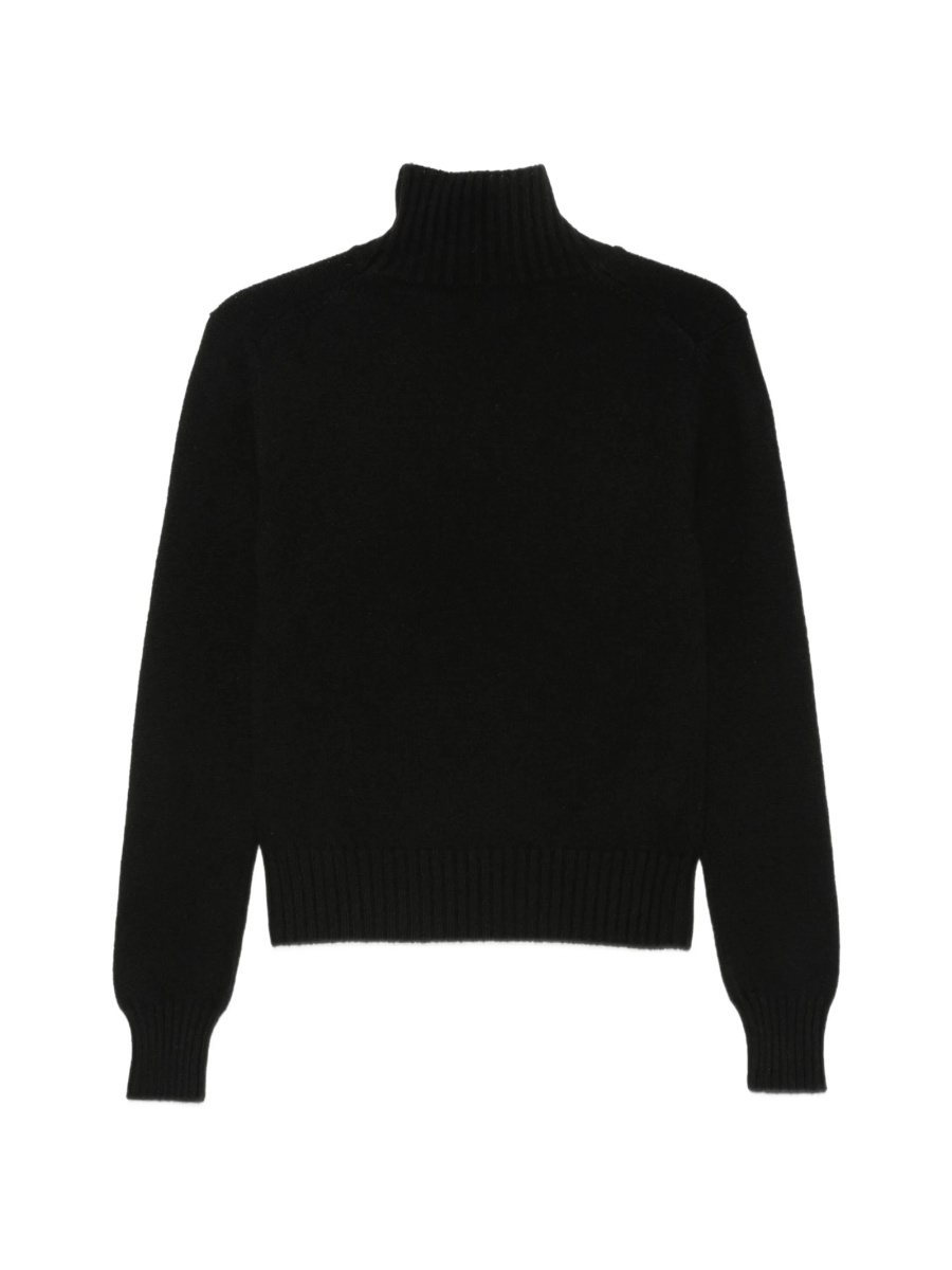 Pulover tricotat AMI Paris ami de coeur negru - Img 2