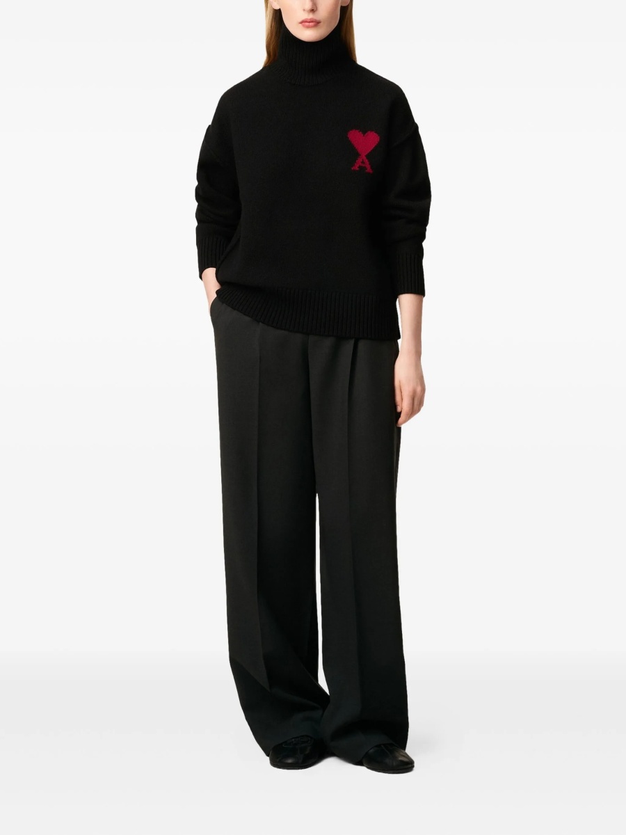 Pulover tricotat AMI Paris negru - Img 3