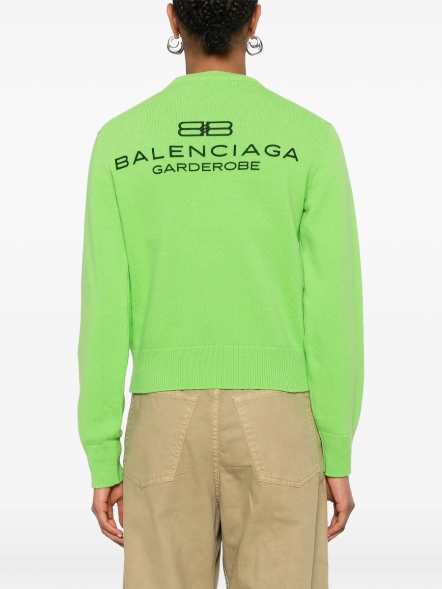 Pulover tricotat Balenciaga verde - Img 4