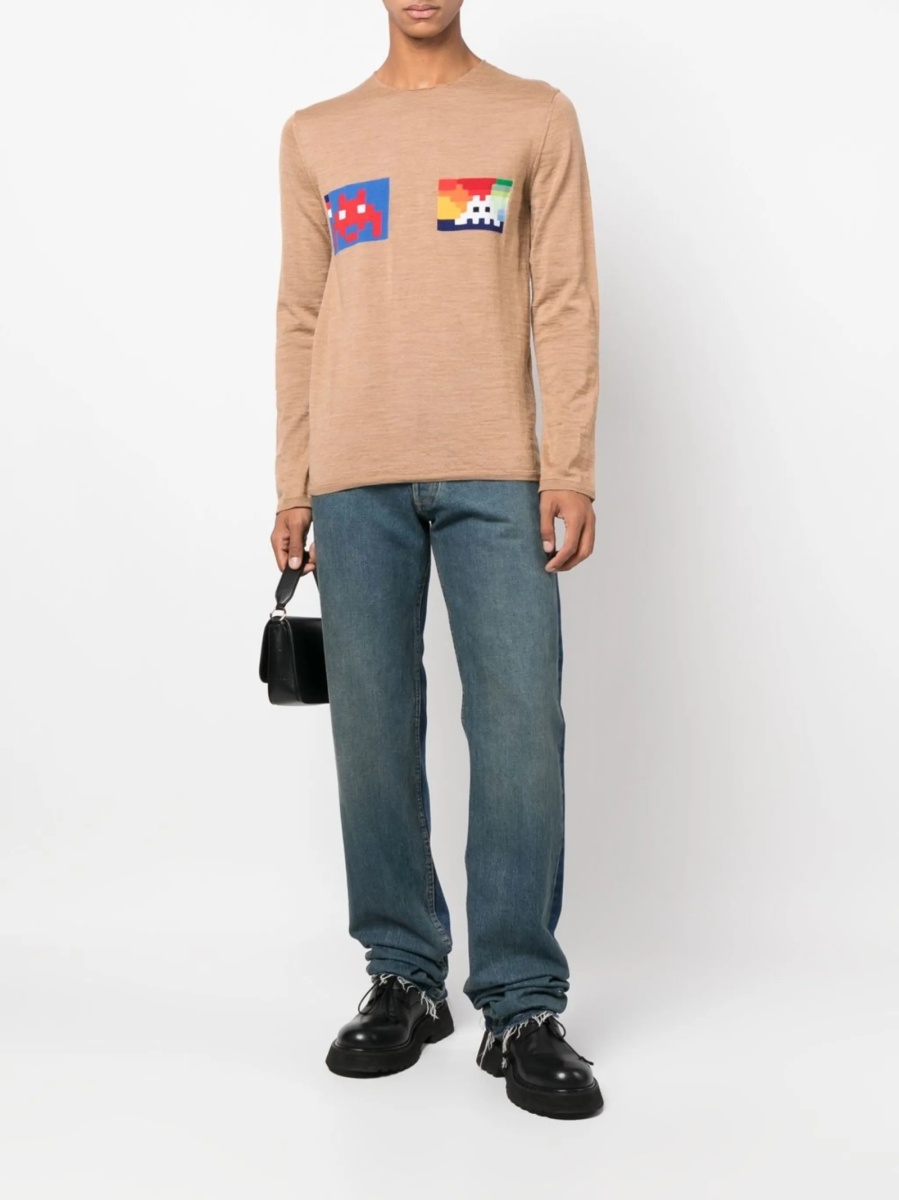 Pulover tricotat Comme des Garçons maro - Img 2