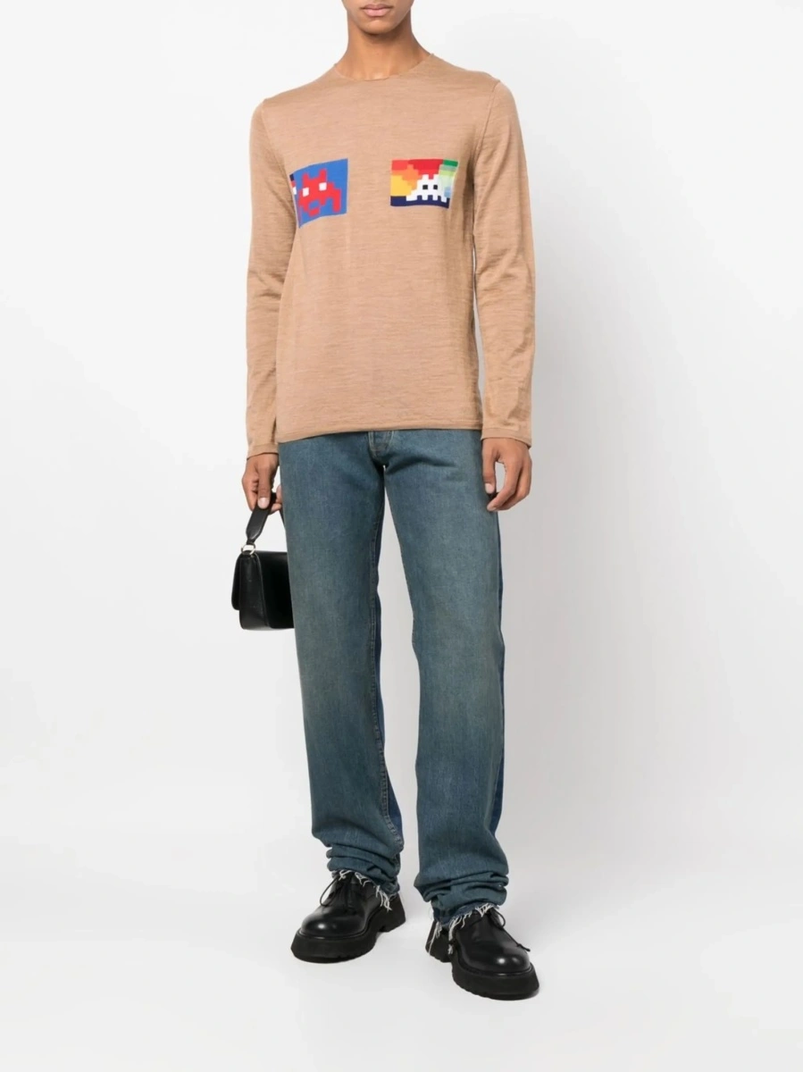 Pulover tricotat Comme des Garçons maro - Img 2