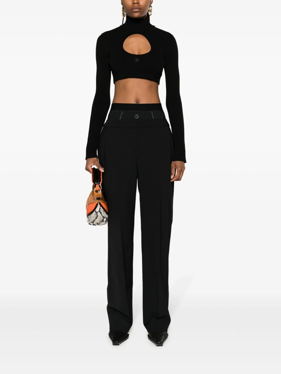 Pulover tricotat COURRÈGES negru - Img 2