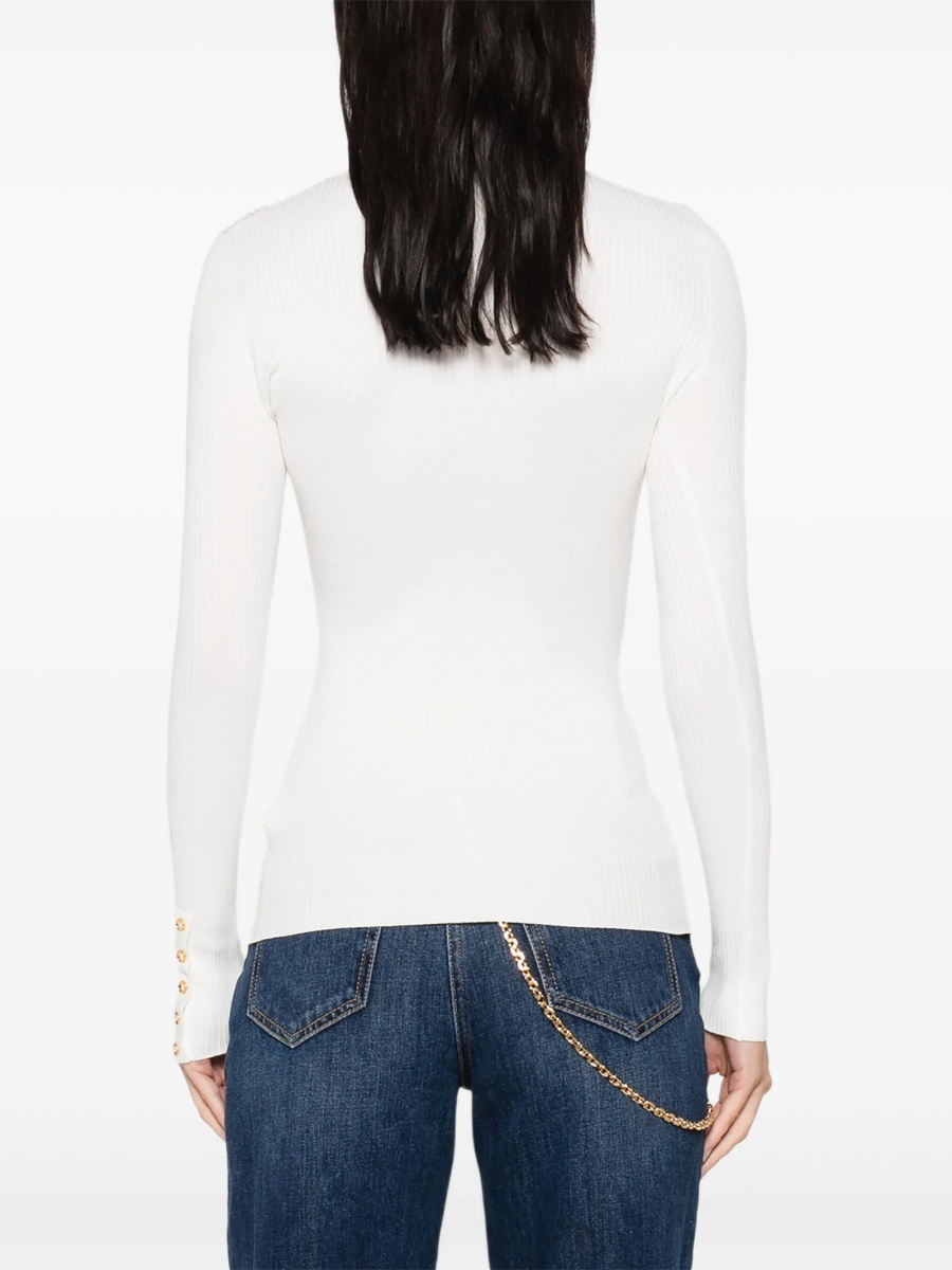 Pulover tricotat Elisabetta Franchi alb - Img 4