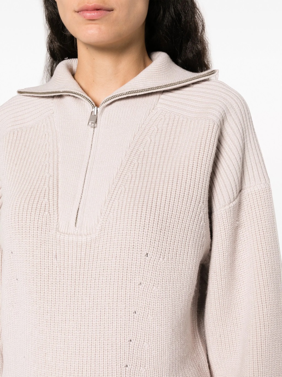 Pulover tricotat ISABEL MARANT ETOILE neutru - Img 5