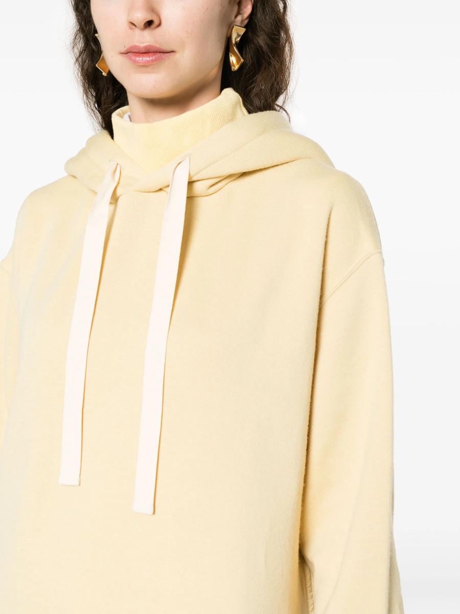 Pulover tricotat Jil Sander galben din lana si bumbac - Img 5
