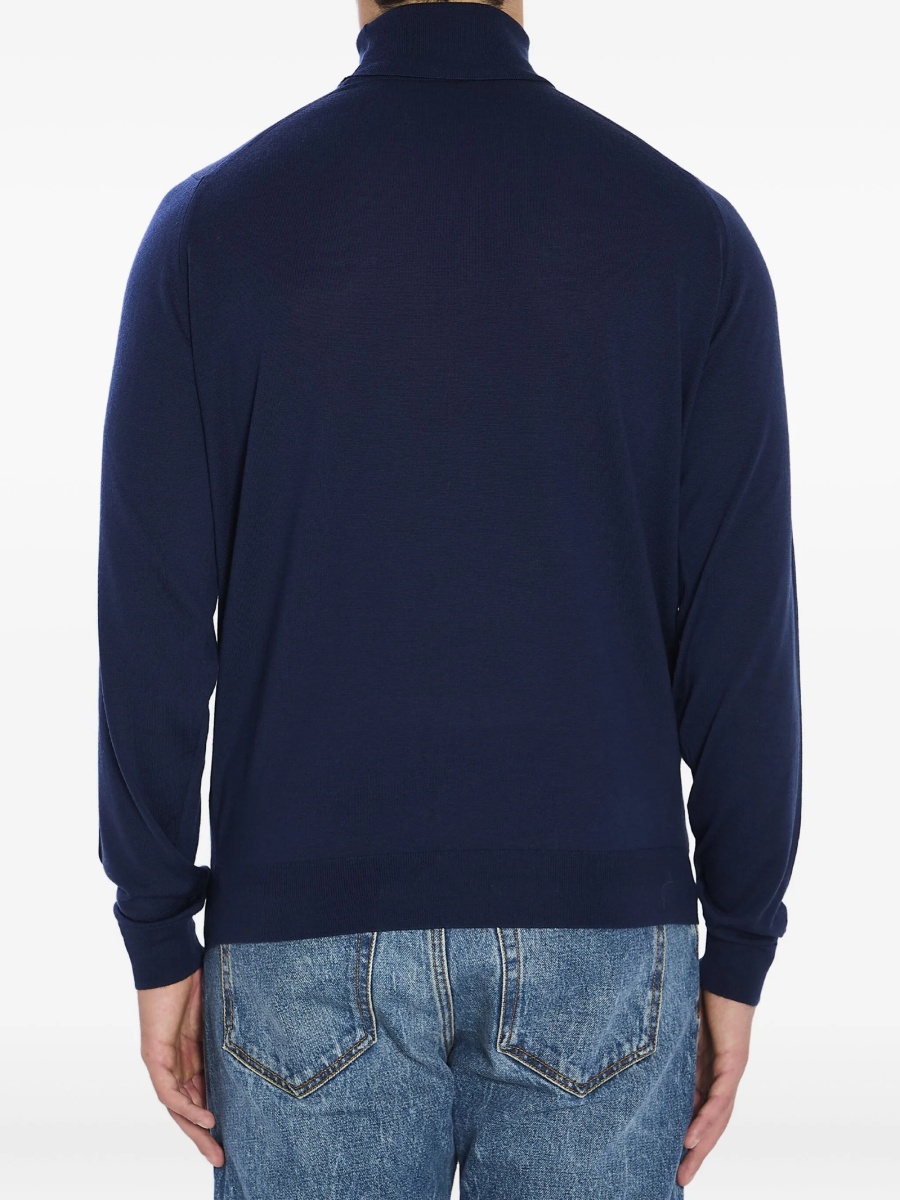 Pulover tricotat John Smedley albastru - Img 4