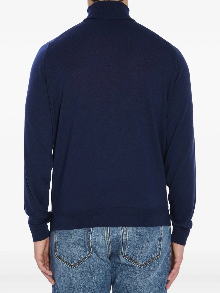 Pulover tricotat John Smedley albastru - Img 4
