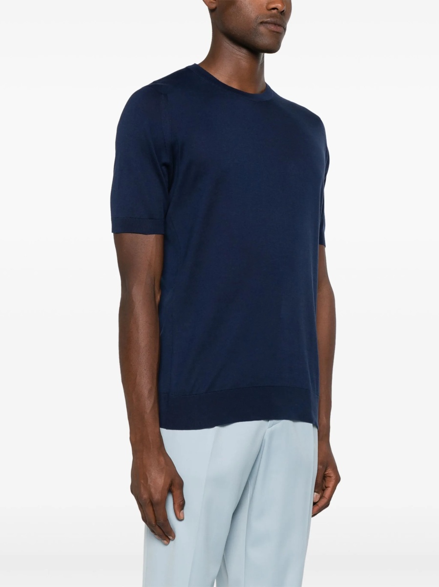 Pulover tricotat John Smedley albastru - Img 3
