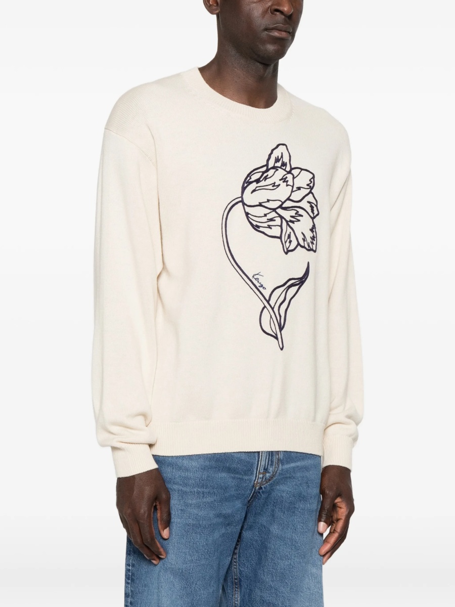 Pulover tricotat Kenzo neutru - Img 3