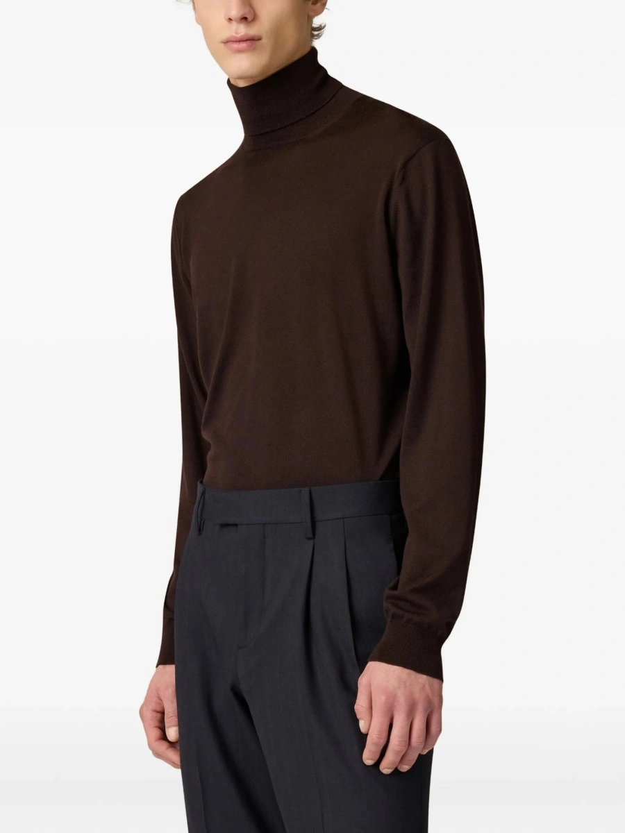 Pulover tricotat Lardini maro - Img 3