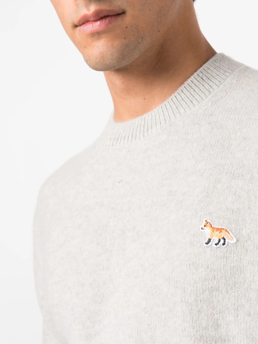Pulover tricotat MAISON KITSUNÉ gri - Img 5