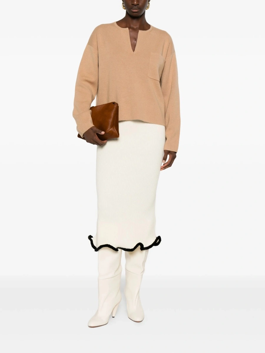 Pulover tricotat Max Mara neutru - Img 2