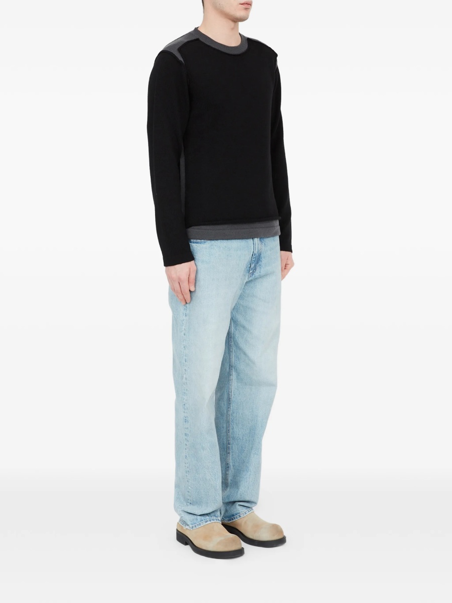 Pulover tricotat MM6 Maison Margiela negru - Img 3