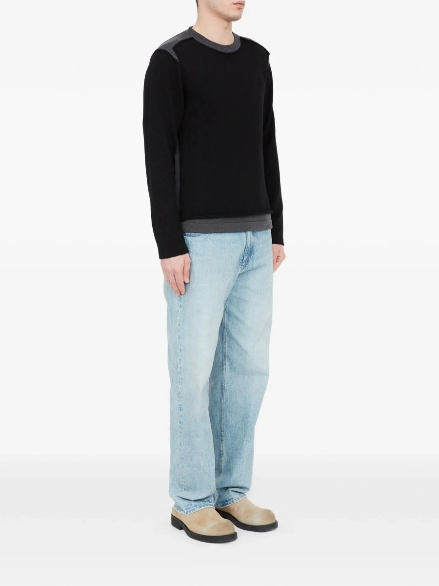 Pulover tricotat MM6 Maison Margiela negru - Img 3