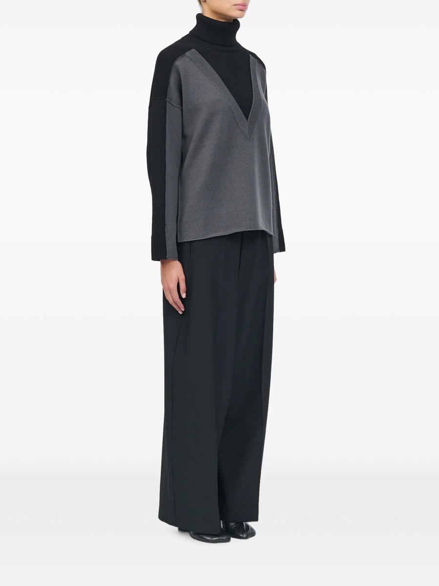 Pulover tricotat MM6 Maison Margiela negru - Img 3