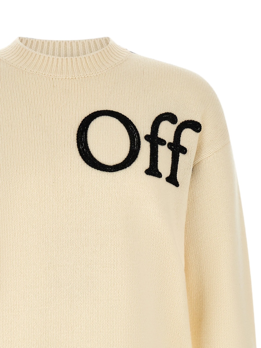 Pulover tricotat Off-White Bookish neutru - Img 4