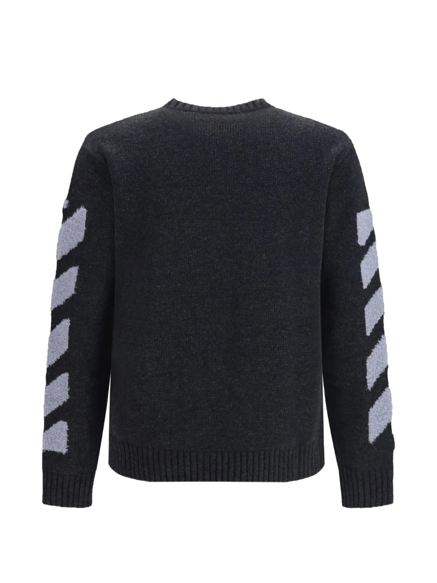 Pulover tricotat Off-White gri - Img 2