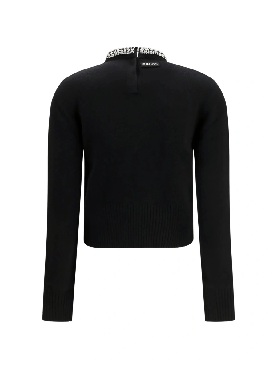 Pulover tricotat Pinko negru - Img 2