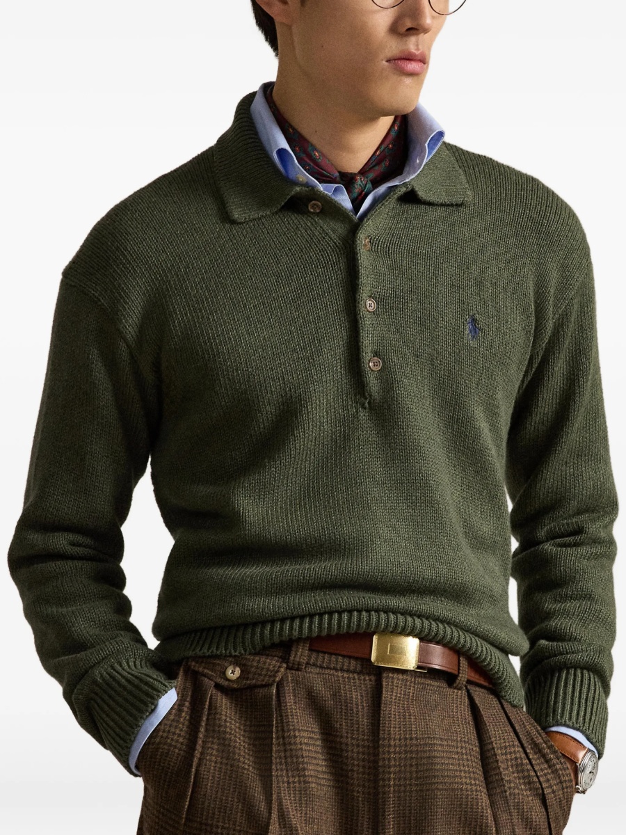 Pulover tricotat Ralph Lauren verde - Img 3