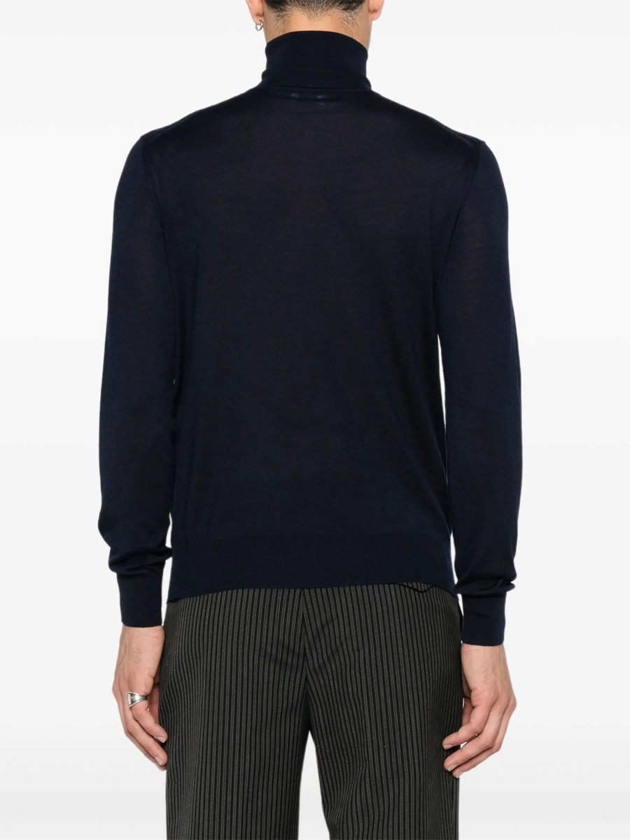 Pulover tricotat Saint Laurent albastru - Img 4