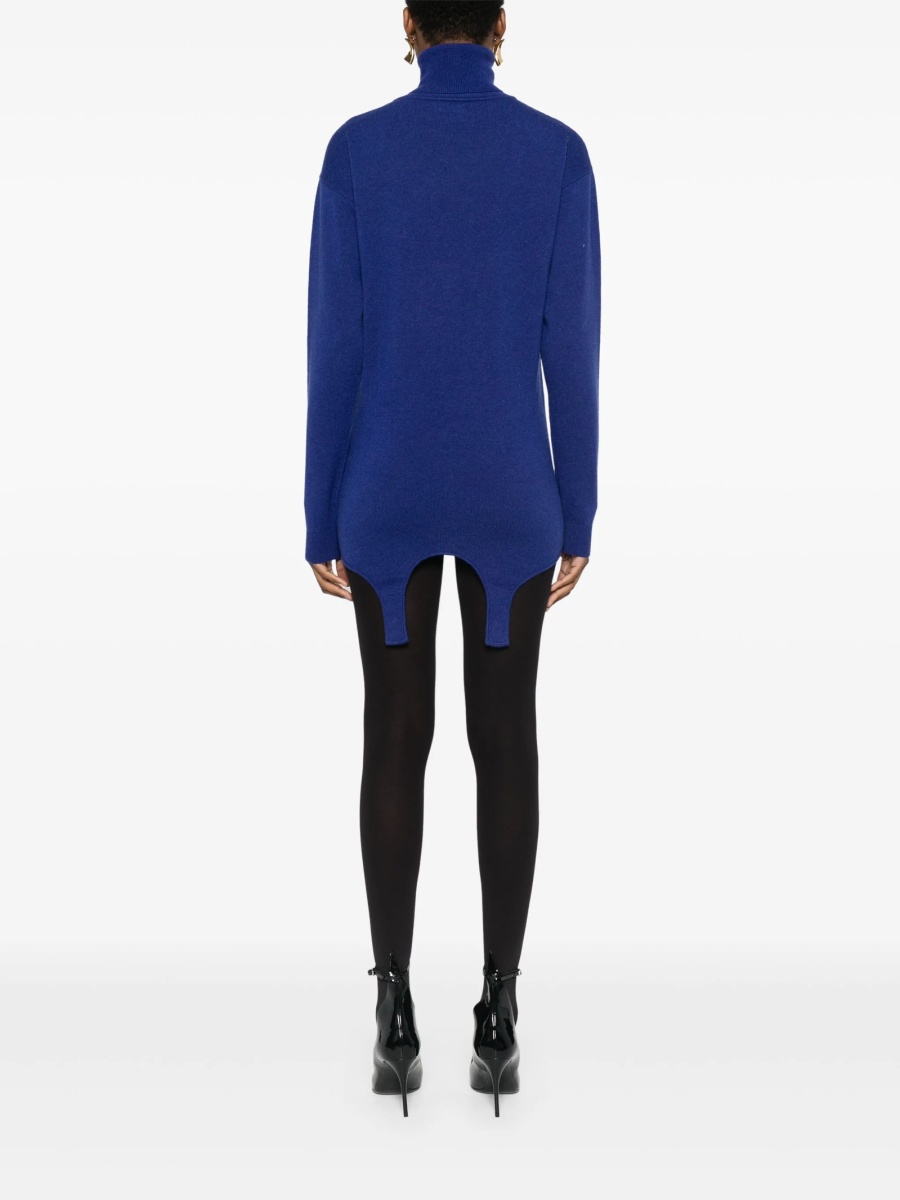 Pulover tricotat Saint Laurent albastru - Img 4