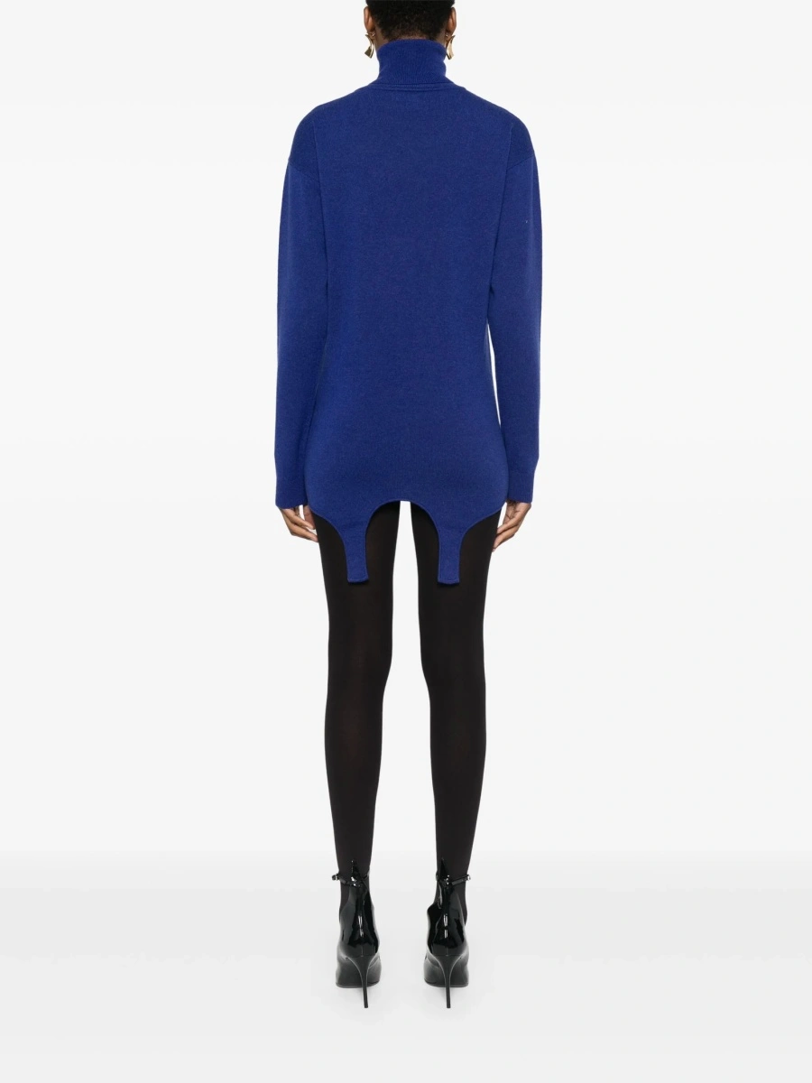 Pulover tricotat Saint Laurent albastru - Img 4