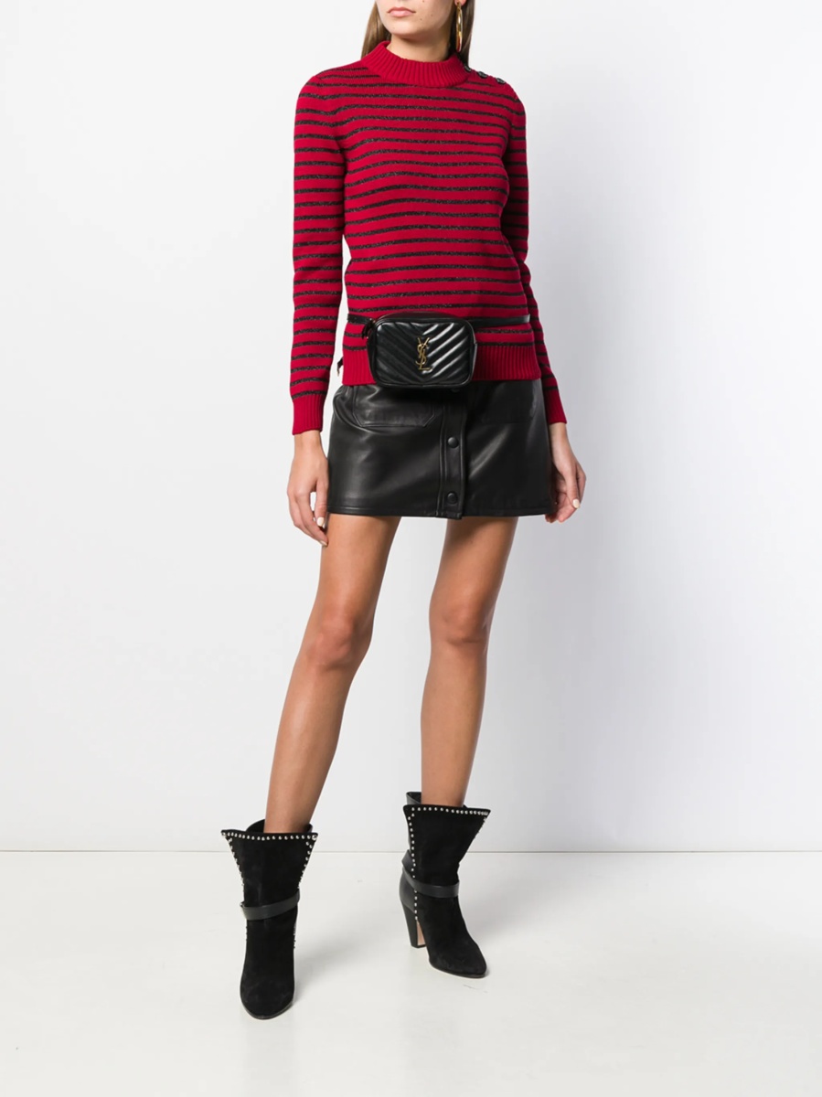 Pulover tricotat Saint Laurent rosu - Img 2
