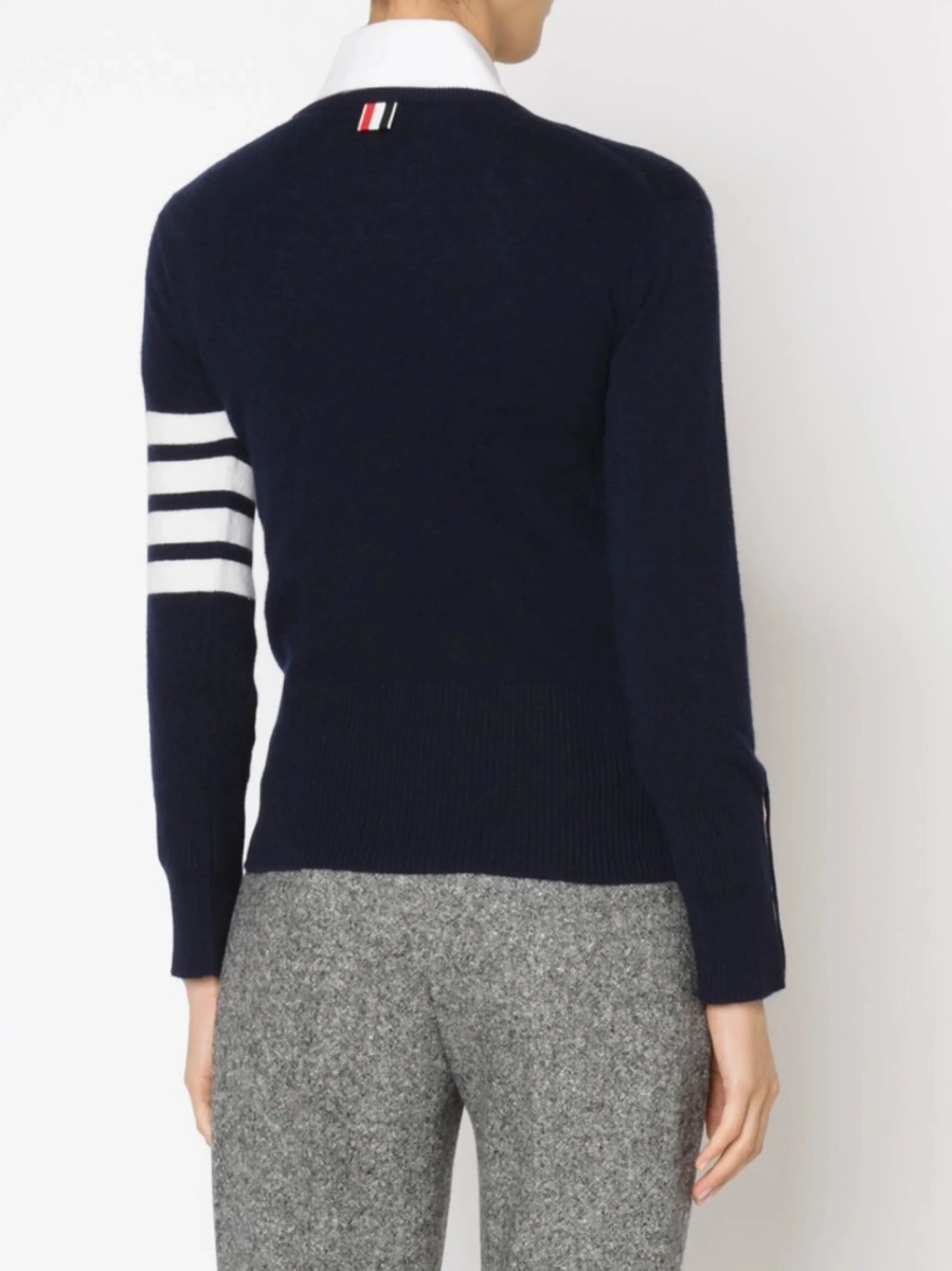 Pulover tricotat Thom Browne albastru - Img 4