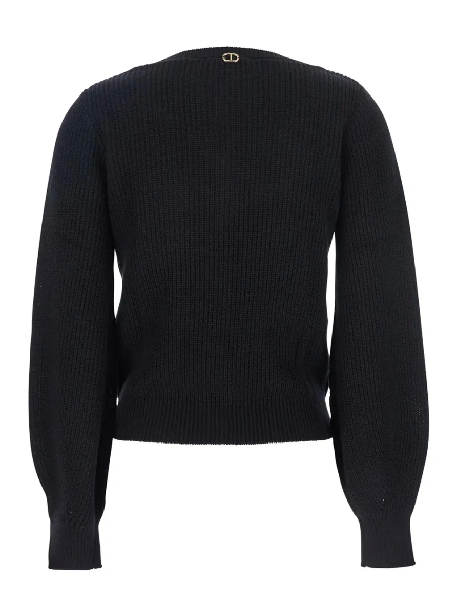 Pulover TWINSET negru din lana si bumbac - Img 2