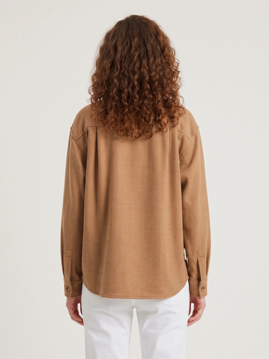 Pulovere Ladino Jacket In Camel And Virgin Wool - Img 3